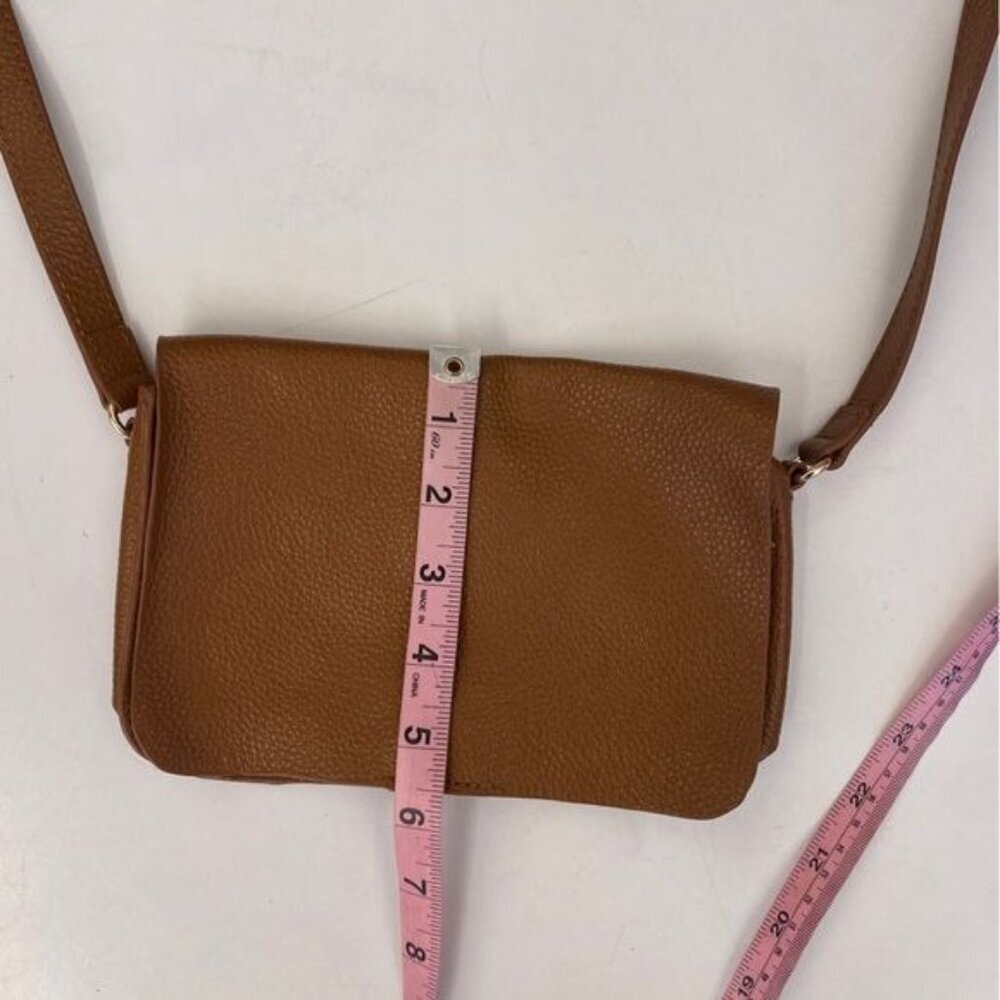 BTB Los Angeles || Kelly Crossbody Bag Soft Leather‎ Unlined Cognac Brown - Picture 10 of 11